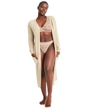 State Of Day Womens Long Knit Layering Robe 100180152MS Toasted Peanut Brown XL